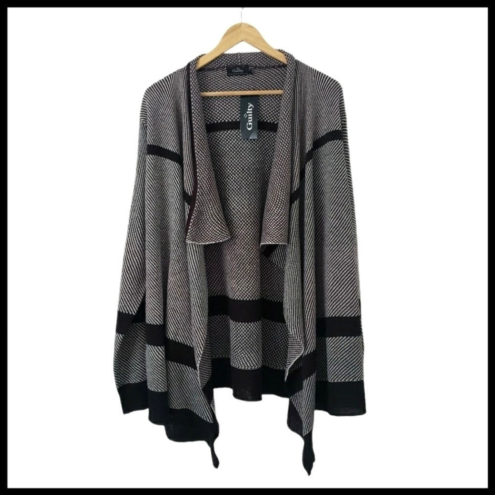 Guilty NWT Open Front Knit Waterfall Cardigan